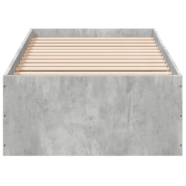 vidaXL Cadre de lit sans matelas gris b&eacute;ton 90x190 cm