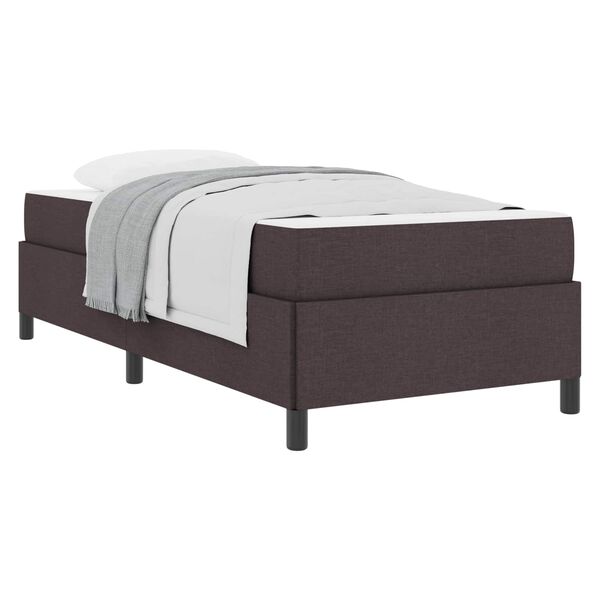vidaXL Lit &agrave; ressorts avec matelas Marron fonc&eacute; 90 x 190 cm tissu