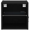 vidaXL Cabinet de Chevet Murale LED avec Noir Bois d'ing&eacute;nierie