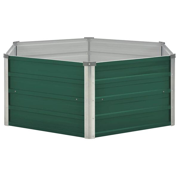 vidaXL Jardini&egrave;re 129 x 129 x 45 cm cm Acier galvanis&eacute; Vert