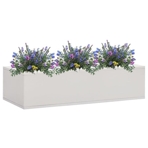 vidaXL Bo&icirc;te &agrave; fleurs de bureau Gris clair 90x40x23 cm Acier
