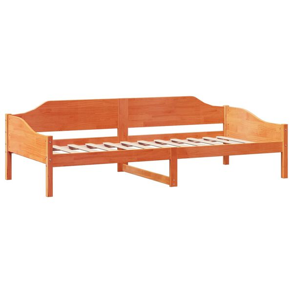 vidaXL Cadre de lit sans matelas cire marron 90x200 cm bois pin massif