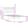 vidaXL Cadre de lit m&eacute;tal sans matelas avec t&ecirc;te de lit noir 90x190 cm