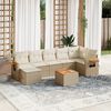 vidaXL Salon de jardin avec coussins 8 pcs beige r&eacute;sine tress&eacute;e