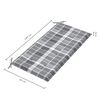 vidaXL Banc de jardin avec coussin &agrave; carreaux gris 112 cm Teck massif