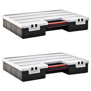 vidaXL Bo&icirc;tes d'assortiment 2 pcs 460x325x80 mm plastique