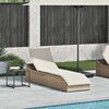 VidaXL Chaise longue pliante coussin et rangement beige r&eacute;sine tress&eacute;e