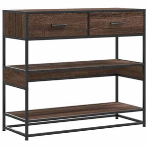 vidaXL Table console ch&ecirc;ne marron 90x35x80 cm bois d'ing&eacute;nierie