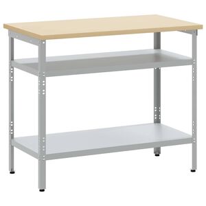 vidaXL Table de travail Gris et Beige 100 x 55 x 85 cm Acier