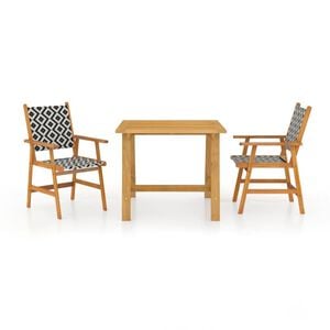 vidaXL Ensemble &agrave; manger de jardin 3 pcs Bois d'acacia solide