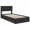 vidaXL Lit de Rangement Noir 100 x 200 cm Bois d'ing&eacute;nierie