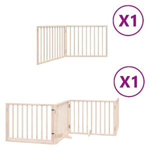 vidaXL Barri&egrave;re pour chien avec porte pliable 6 panneaux bois peuplier