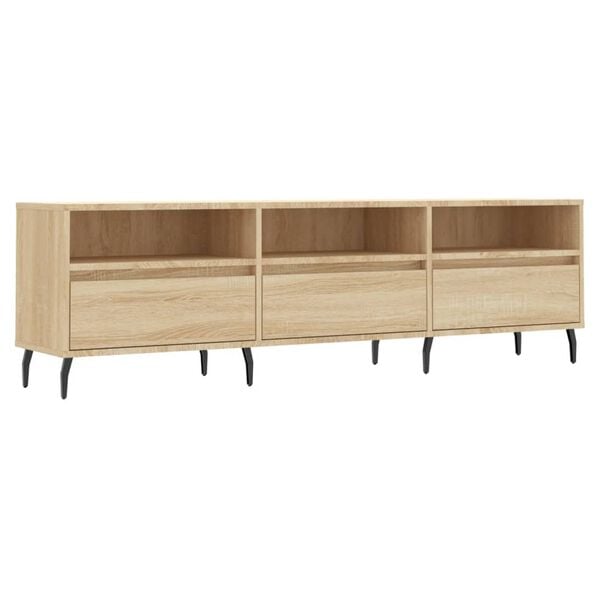 vidaXL Meuble TV ch&ecirc;ne sonoma 150x30x44,5 cm bois d'ing&eacute;nierie
