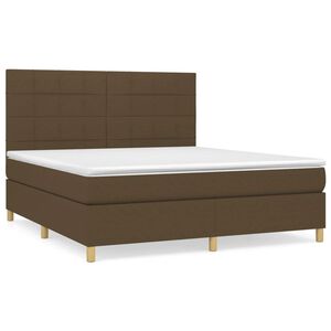 vidaXL Sommier &agrave; lattes de lit avec matelas Marron fonc&eacute; 180x200 cm