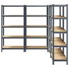 vidaXL &Eacute;tag&egrave;res &agrave; 5 niveaux 4pcs anthracite acier et bois d'ing&eacute;nierie