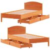 vidaXL Cadre de lit sans matelas cire marron 75x190 cm bois pin massif