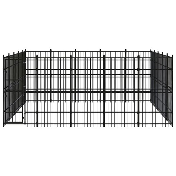vidaXL Chenil d'ext&eacute;rieur pour chiens Acier 23,04 m&sup2;