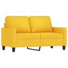 vidaXL Ensemble de canap&eacute;s 2 pcs avec coussins Jaune clair Tissu