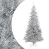 vidaXL Sapin de No&euml;l artificiel avec support argent&eacute; 210 cm PET