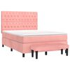 vidaXL Sommier &agrave; lattes de lit avec matelas Rose 140x190 cm Velours
