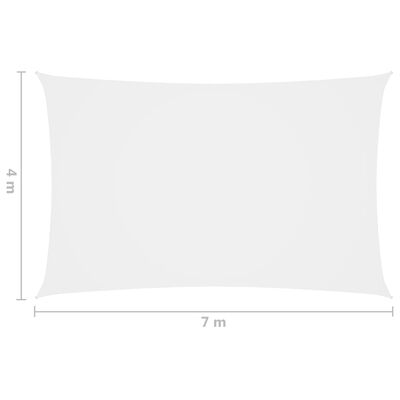 vidaXL Voile de parasol Tissu Oxford rectangulaire 4x7 m Blanc