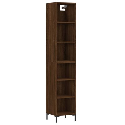 vidaXL Buffet haut Chêne marron 34,5x32,5x180 cm Bois d'ingénierie