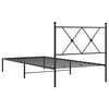 vidaXL Cadre de lit m&eacute;tal sans matelas avec t&ecirc;te de lit noir 90x200 cm