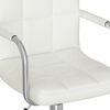 vidaXL Chaise pivotante de salle à manger Blanc Similicuir