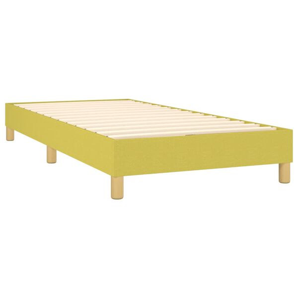 vidaXL Sommier &agrave; lattes de lit avec matelas Vert 90x190 cm Tissu