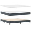 vidaXL Lit &agrave; ressorts avec matelas Gris fonc&eacute; 200 x 200 cm Velours