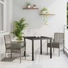 vidaXL Ensemble de salle &agrave; manger pour jardin 3 pcs Gris polyrotin