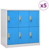 vidaXL Armoires &agrave; casiers 5 pcs Gris clair et bleu 90x45x92,5 cm Acier