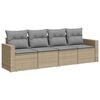 vidaXL Salon de jardin avec coussins 4 pcs beige r&eacute;sine tress&eacute;e