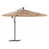 vidaXL Parasol de jardin avec m&acirc;t en acier marron 290x290x238 cm