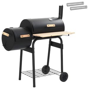 vidaXL Grill ext&eacute;rieur 103 x 60 x 113 cm Acier Noir