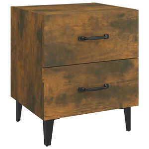 vidaXL Table de chevet Ch&ecirc;ne fum&eacute; 40x35x47,5 cm