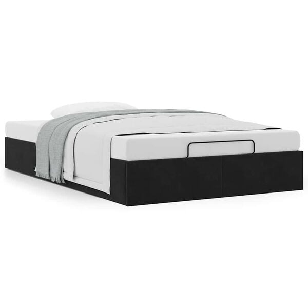 vidaXL Cadre de lit ottoman sans matelas noir 120x200 cm velours