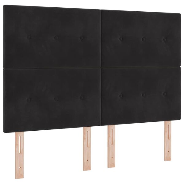 vidaXL Lit &agrave; ressort LED avec matelas Noir 140 x 200 cm tissu