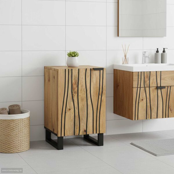 vidaXL Meuble de Lavabo de Salle de Bain Marron 38 x 33,5 x 58 cm