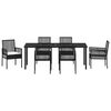 vidaXL Ensemble de salle &agrave; manger pour jardin 7 pcs Noir polyrotin