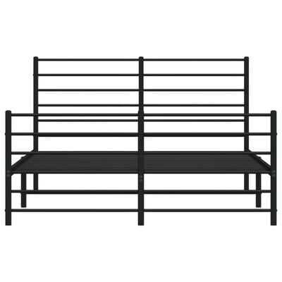 vidaXL Cadre de lit métal sans matelas avec pied de lit noir 140x190cm