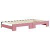 vidaXL Lit de jour avec gigogne et tiroirs rose 100x200 cm velours