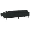 vidaXL Canap&eacute; avec coussin 3 pcs Noir Velours