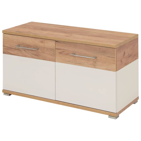 Germania Armoire &agrave; chaussures Topix 96x40x50,4 cm Blanc et ch&ecirc;ne