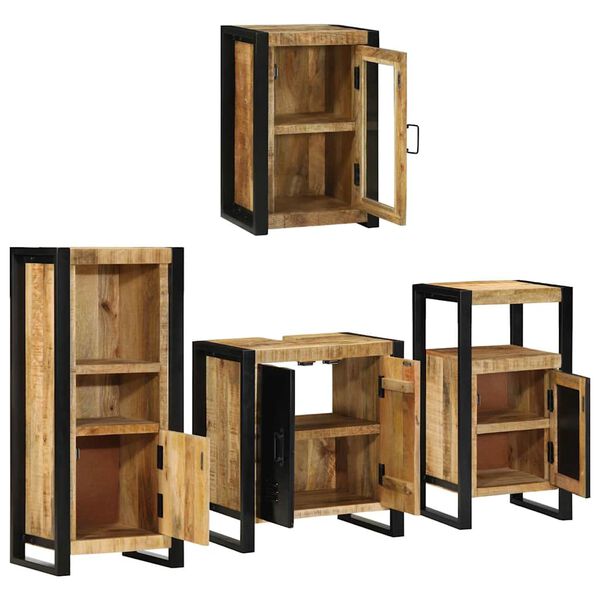 vidaXL Ensemble de mobilier de salle de bain avec &eacute;tag&egrave;re 4 pcs