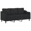 vidaXL Canap&eacute; &agrave; 3 places avec repose-pieds Noir 180 cm Tissu