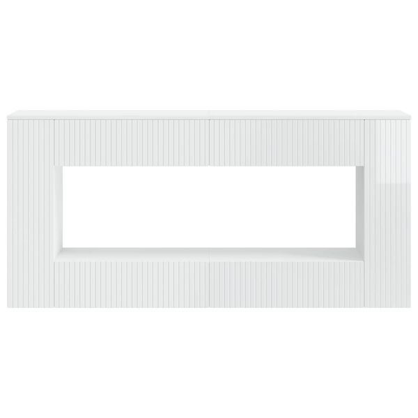 vidaXL Table console Blanc Brillant 155 x 29 x 74 cm Bois d&rsquo;ing&eacute;nierie