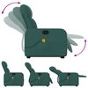 vidaXL Fauteuil inclinable de massage Vert fonc&eacute; Tissu