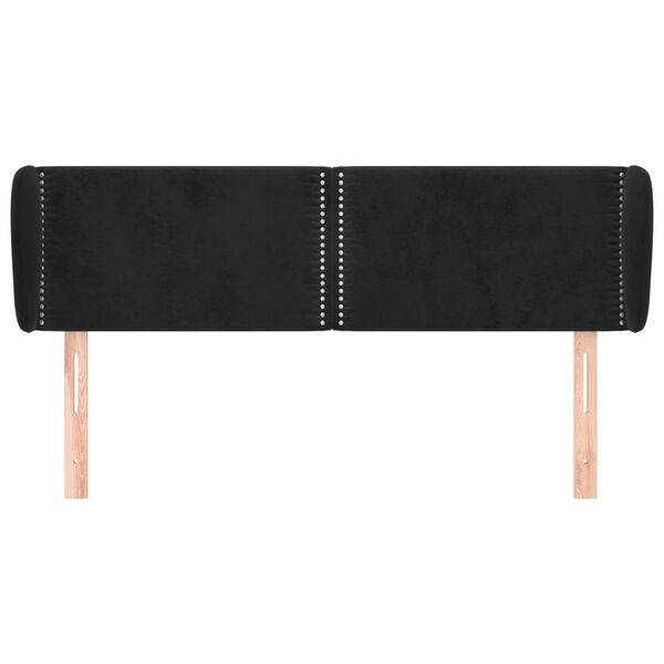 vidaXL T&ecirc;te de lit avec oreilles Noir 147x23x78/88 cm Velours