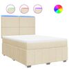 vidaXL Sommier &agrave; lattes de lit avec matelas Cr&egrave;me 140x190 cm Tissu